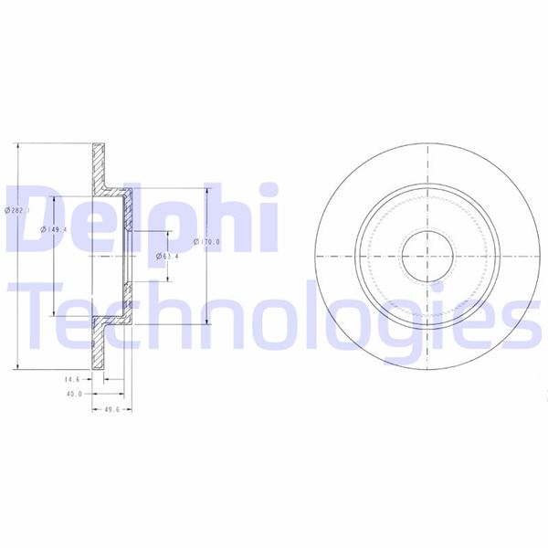 DELPHI BG3761 Fren Sistemleri Fren Diski - NISSAN ALMERA TINO (V10) uyumlu