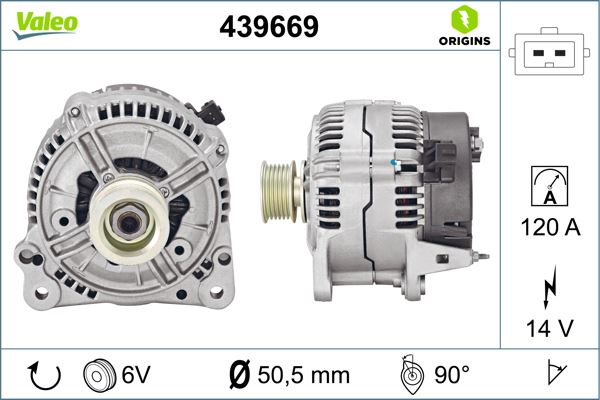 VALEO 439669 Elektrik Sistemi Alternatör - VW PASSAT B3/B4 (3A2, 35I) uyumlu