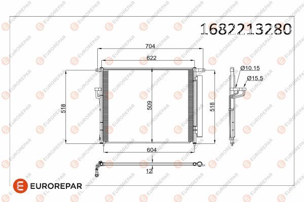 EUROREPAR 1682213280 İklimlendirme Sistemi Klima Radyatörü - FORD RANGER (TKE) uyumlu