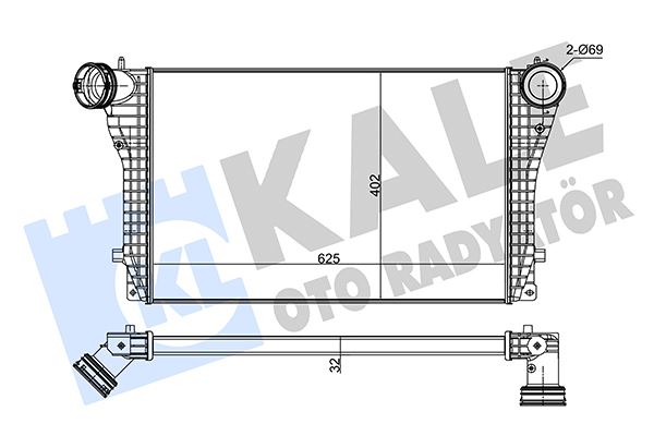 KALE OTO RADYATÖR 352360 Motor Turbo Radyatörü - VW GOLF IV (1J1) uyumlu