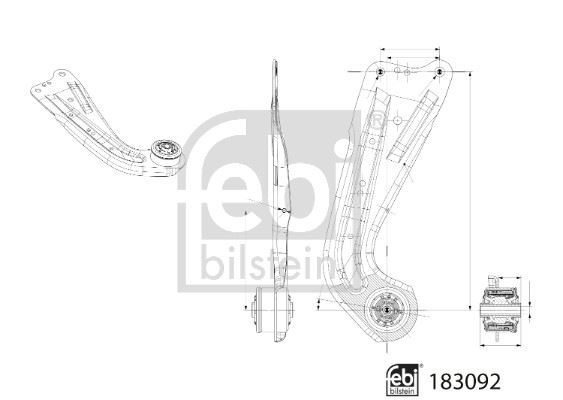 FEBI BILSTEIN 183092 Süspansiyon Sistemi Bugi Kolu - VW PASSAT B8 (3G2, CB2) uyumlu