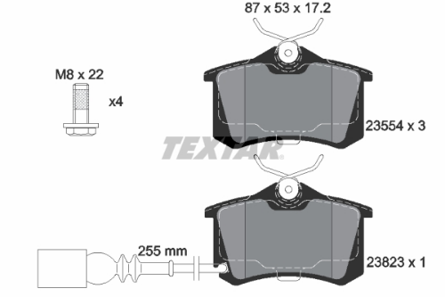 TEXTAR 2382301 Fren Sistemleri Fren Balatası - VW LUPO I (6X1, 6E1) uyumlu