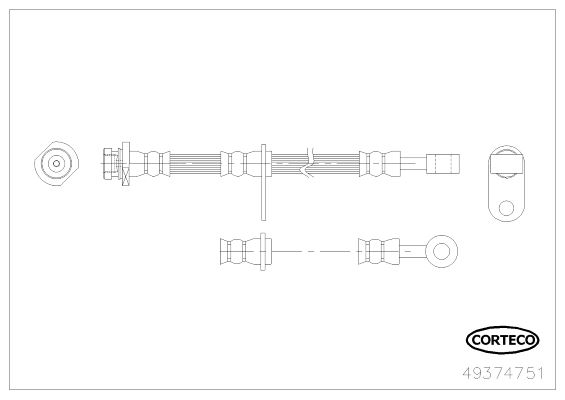 CORTECO 49374751 Fren Sistemleri Fren Hortumları - SUZUKI GRAND VITARA II (JT, TE, TD) uyumlu
