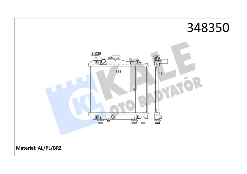 KALE OTO RADYATÖR 348350 Soğutma Sistemi Su Soğutucu & Parçaları - MAZDA 121 I (DA) uyumlu