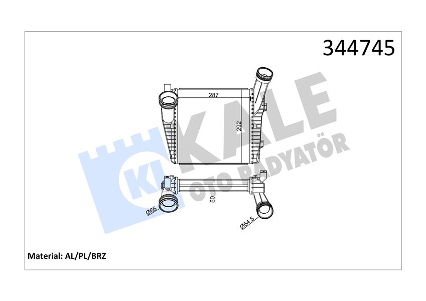 KALE OTO RADYATÖR 344745 Motor Turbo Radyatörü - PORSCHE CAYENNE (92A) uyumlu