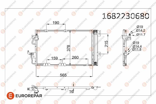 EUROREPAR 1682230680 İklimlendirme Sistemi Klima Radyatörü - OPEL ASTRA H (A04) uyumlu