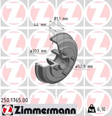 ZIMMERMANN 250.1765.00 Fren Sistemleri Fren Kampanası - FORD FOCUS I (DAW, DBW) uyumlu