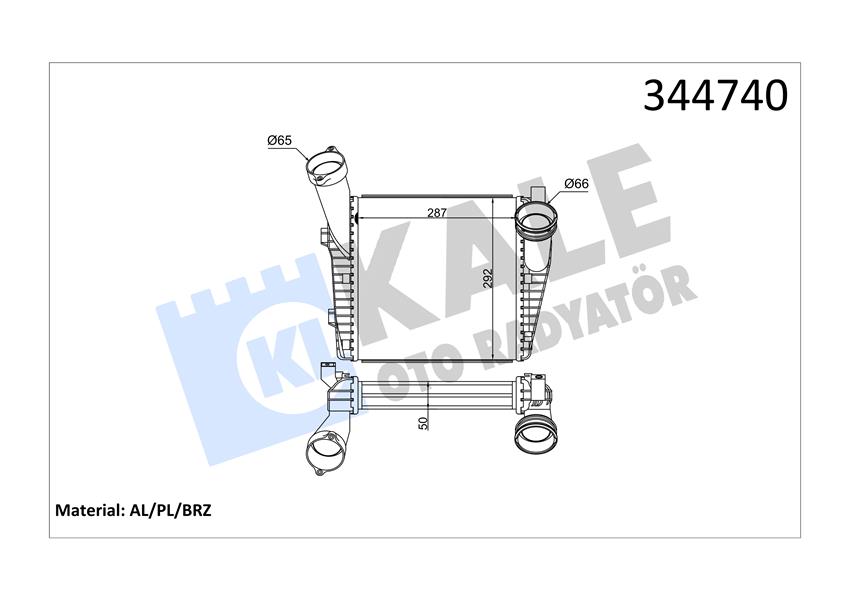 KALE OTO RADYATÖR 344740 Motor Turbo Radyatörü - PORSCHE CAYENNE (92A) uyumlu