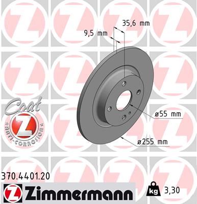ZIMMERMANN 370.4401.20 Fren Sistemleri Fren Diski - MAZDA MX-5 IV (ND__) uyumlu