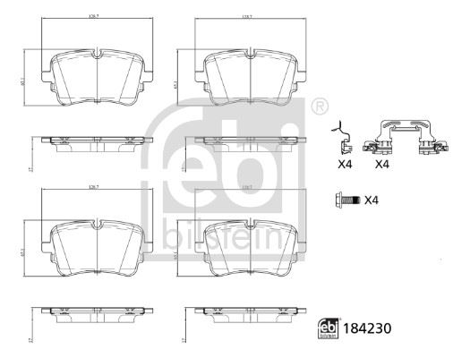 FEBI BILSTEIN 184230 Fren Sistemleri Fren Balatası - AUDI E-TRON (GEN) uyumlu
