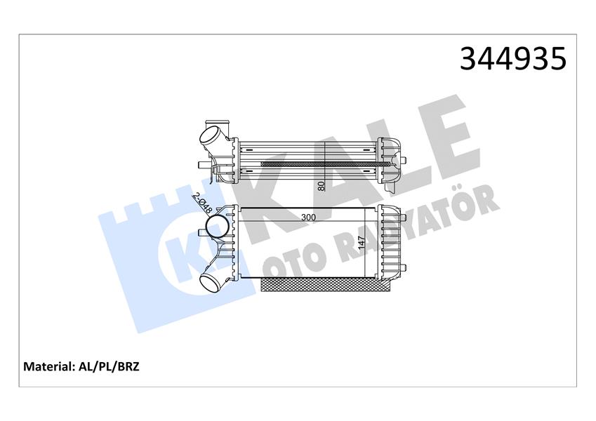KALE OTO RADYATÖR 344935 Motor Turbo Radyatörü - FORD C-MAX II (DXA/CB7, DXA/CEU) uyumlu