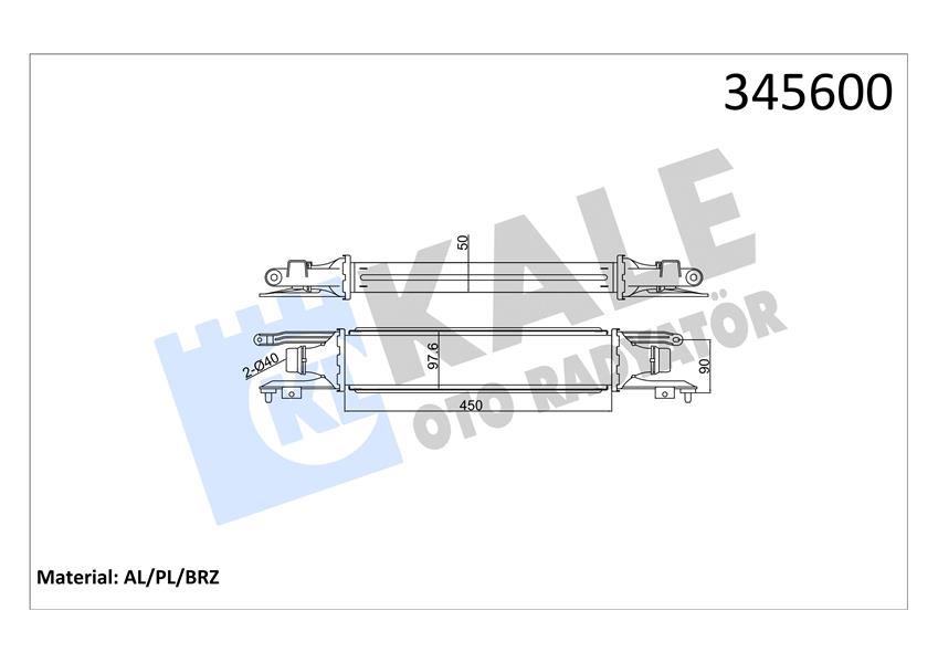 KALE OTO RADYATÖR 345600 Motor Turbo Radyatörü - OPEL CORSA D Kasa/eğik arka (S07) uyumlu