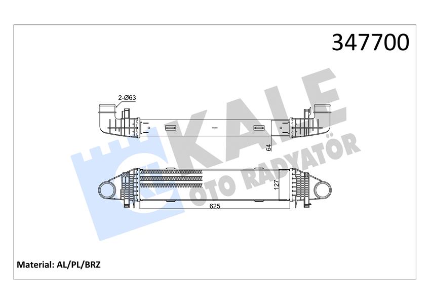 KALE OTO RADYATÖR 347700 Motor Turbo Radyatörü - MERCEDES-BENZ E-SERISI (W212) uyumlu