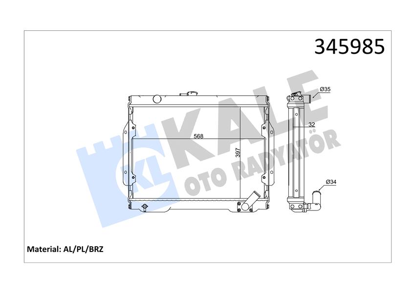KALE OTO RADYATÖR 345985 Soğutma Sistemi Su Soğutucu & Parçaları - MITSUBISHI L200 (K3_T, K2_T, K1_T, K0_T) uyumlu