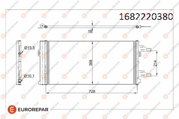 EUROREPAR 1682220380 İklimlendirme Sistemi Klima Radyatörü - FIAT DUCATO Panelvan/Van (250_) uyumlu
