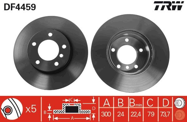 TRW DF4459 Fren Sistemleri Fren Diski - BMW 3 (E90) uyumlu