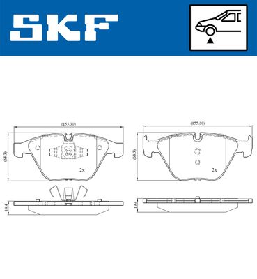 SKF VKBP 80159 Fren Sistemleri Fren Balatası - BMW 3 Touring (E91) uyumlu