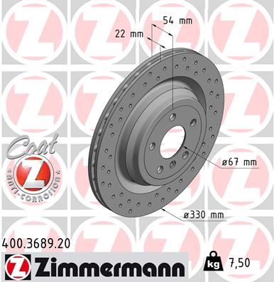 ZIMMERMANN 400.3689.20 Fren Sistemleri Fren Diski - MERCEDES-BENZ M-SERISI (W166) uyumlu