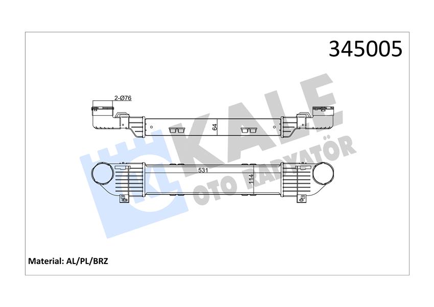 KALE OTO RADYATÖR 345005 Motor Turbo Radyatörü - MERCEDES-BENZ S-SERISI (W220, V220) uyumlu