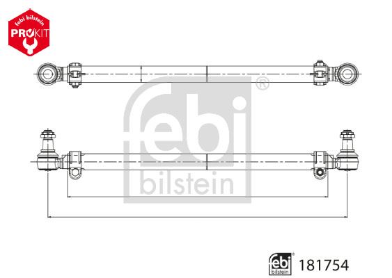 FEBI BILSTEIN 181754 Direksiyon Sistemi Kısa Rot & İtici Çubuk - DAF CF uyumlu