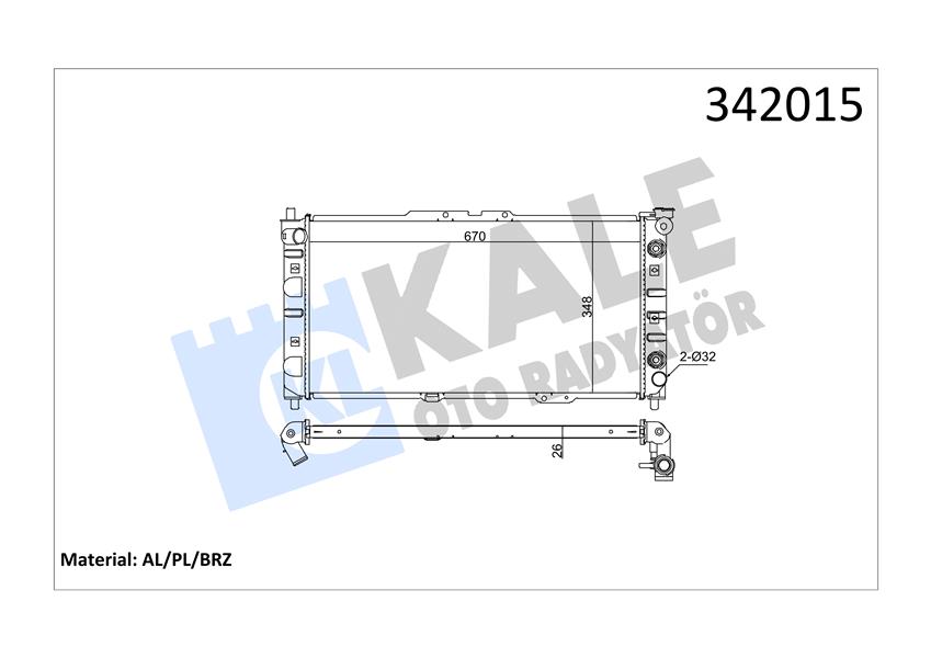 KALE OTO RADYATÖR 342015 Soğutma Sistemi Su Soğutucu & Parçaları - MAZDA 323 F V (BA) uyumlu