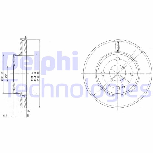DELPHI BG2629 Fren Sistemleri Fren Diski - MAZDA 323 S IV (BG) uyumlu