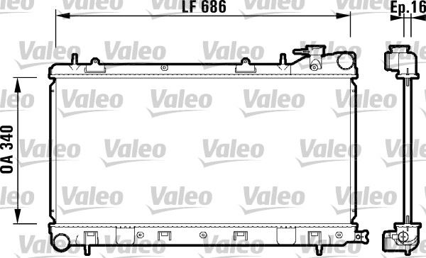 VALEO 732410 Soğutma Sistemi Su Soğutucu & Parçaları - SUBARU IMPREZA Sedan (GC) uyumlu