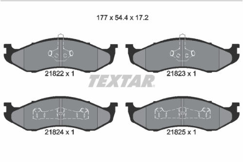 TEXTAR 2182202 Fren Sistemleri Fren Balatası - JEEP WRANGLER I (YJ, SJ_) uyumlu