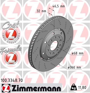 ZIMMERMANN 100.3348.70 Fren Sistemleri Fren Diski - AUDI A4 B5 Avant (8D5) uyumlu