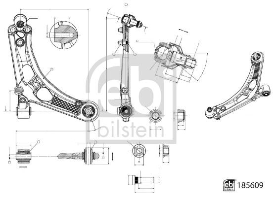 FEBI BILSTEIN 185609 Süspansiyon Sistemi Bugi Kolu - DS DS 7 Crossback (J4_, JR_, JC_) uyumlu