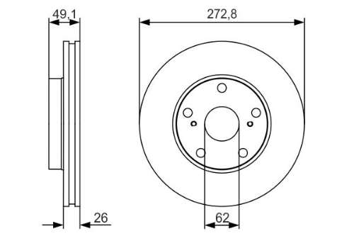 BOSCH 0 986 479 S16 Fren Sistemleri Fren Diski - TOYOTA COROLLA Sedan (_E15_) uyumlu