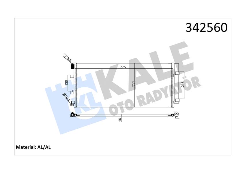 KALE OTO RADYATÖR 342560 İklimlendirme Sistemi Klima Radyatörü - OPEL MOVANO B Minibüs/Otobüs (X62) uyumlu