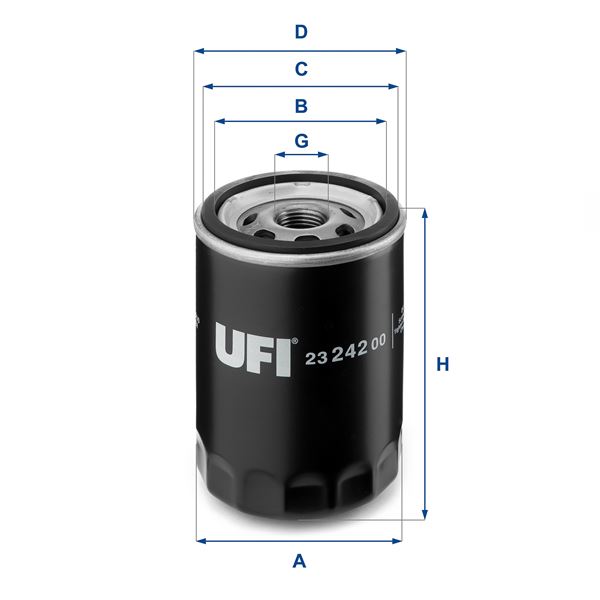 UFI 23.242.00 Motor Yağ Filtresi - FORD ESCORT IV (GAF, AWF, ABFT) uyumlu