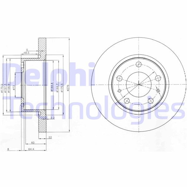 DELPHI BG3752 Fren Sistemleri Fren Diski - IVECO DAILY II Platform şasi uyumlu