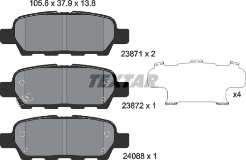 TEXTAR 2387101 Fren Sistemleri Fren Balatası - NISSAN X-TRAIL II (T31) uyumlu