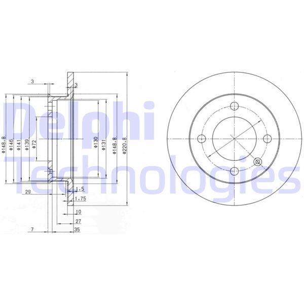 DELPHI BG2118 Fren Sistemleri Fren Diski - FORD FIESTA I (GFBT) uyumlu