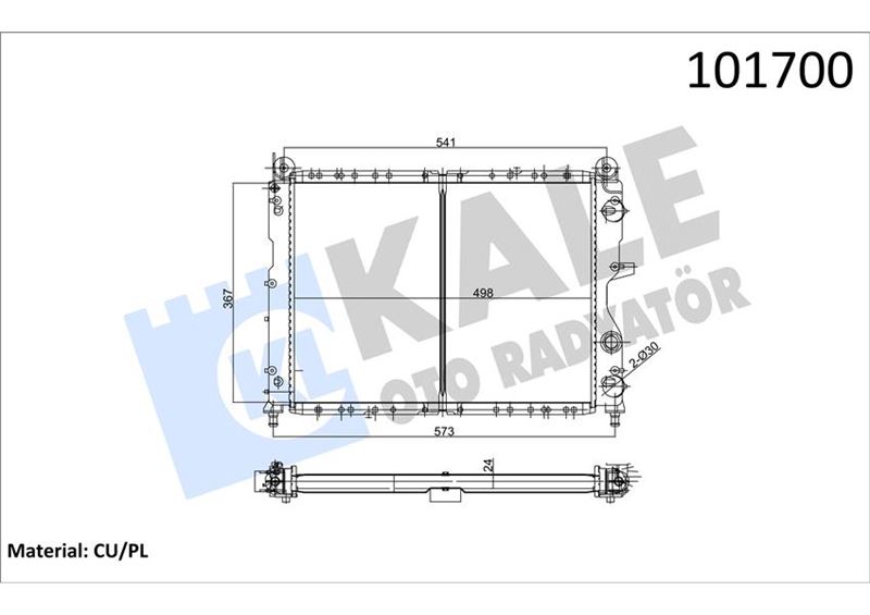 Su Radyatörü - KALE OTO RADYATÖR - 0114051PA Ürün Görseli