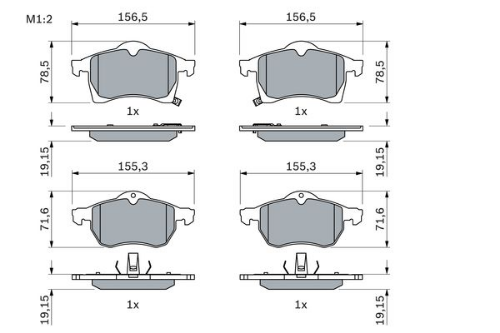 BOSCH 0 986 424 457 Fren Sistemleri Fren Balatası - OPEL ASTRA G Hatchback (T98) uyumlu