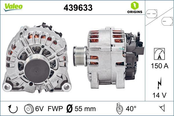 VALEO 439633 Elektrik Sistemi Alternatör - FORD FIESTA VI (CB1, CCN) uyumlu