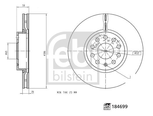 FEBI BILSTEIN 184699 Fren Sistemleri Fren Diski - VW GOLF VIII (CD1, DA1) uyumlu