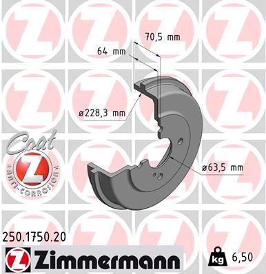 ZIMMERMANN 250.1750.20 Fren Sistemleri Fren Kampanası - FORD B-MAX (JK) uyumlu