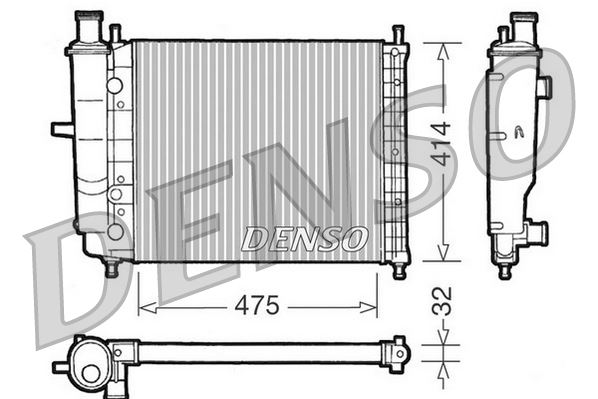 DENSO DRM09028 Soğutma Sistemi Su Soğutucu & Parçaları - FIAT BRAVA (182_) uyumlu