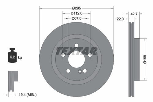 TEXTAR 92286903 Fren Sistemleri Fren Diski - MERCEDES-BENZ CLA Coupe (C117) uyumlu