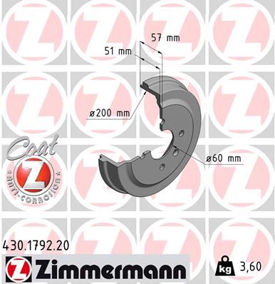 ZIMMERMANN 430.1792.20 Fren Sistemleri Fren Kampanası - OPEL KARL (C16) uyumlu
