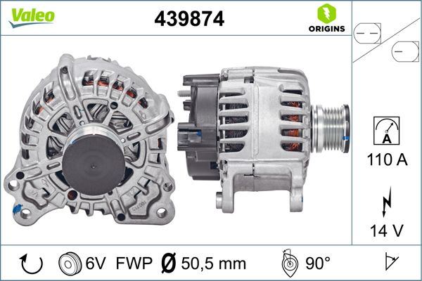 VALEO 439874 Elektrik Sistemi Alternatör - SEAT LEON ST (5F8) uyumlu