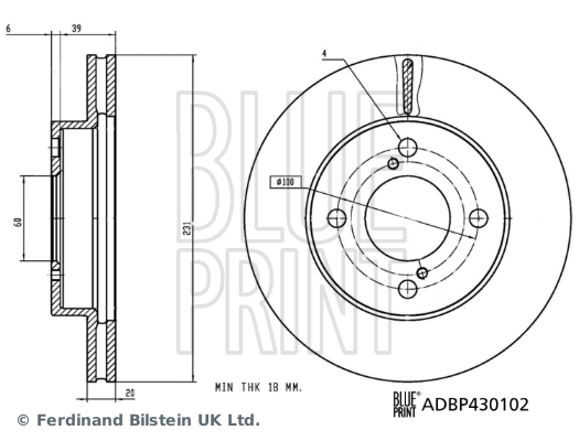 BLUE PRINT ADBP430102 Fren Sistemleri Fren Diski - SUZUKI IGNIS III (MF, FF) uyumlu