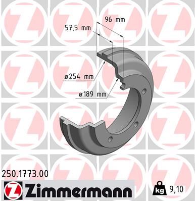 ZIMMERMANN 250.1773.00 Fren Sistemleri Fren Kampanası - FORD TRANSIT Minibüs/Otobüs (FD_ _, FB_ _, FS_ _, FZ_ _, FC_ _) uyumlu