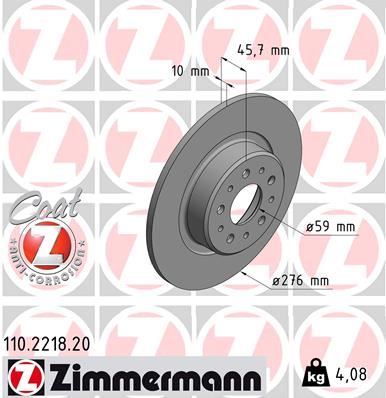 ZIMMERMANN 110.2218.20 Fren Sistemleri Fren Diski - ALFA ROMEO 156 (932_) uyumlu