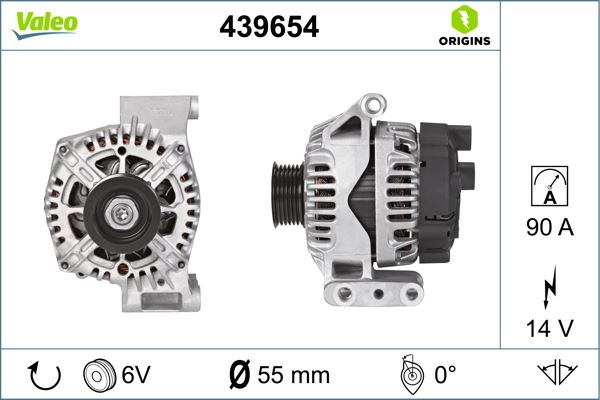VALEO 439654 Elektrik Sistemi Alternatör - FIAT PANDA (169_) uyumlu