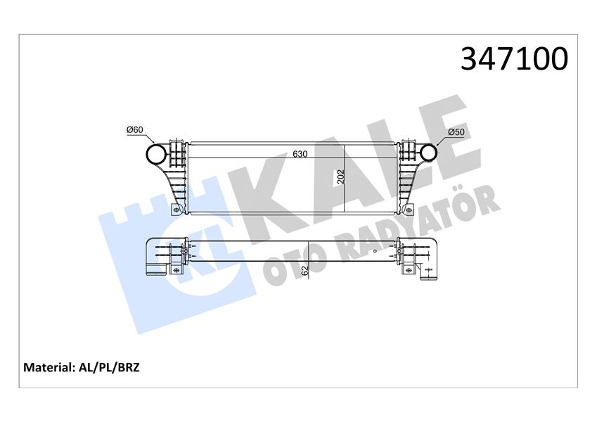 KALE OTO RADYATÖR 347100 Motor Turbo Radyatörü - IVECO DAILY II Panelvan/Van uyumlu